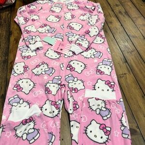 Hello Kitty Pink and White Kids Pajama Set girls medium one piece